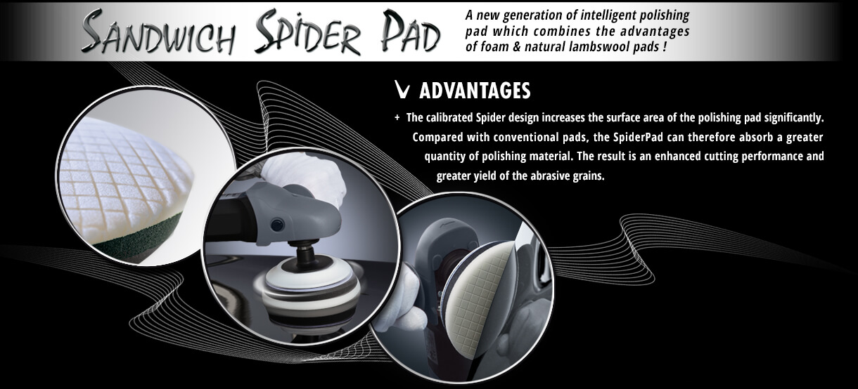 Scholl Concepts Black_White Sandwich Spider Auto Polishing Pad Advantages